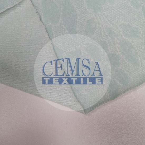 Jacquard Velour Fabric 60% Bamboo 20% Cot 20% Pes | Pique Leaf Design Cemsa Textile