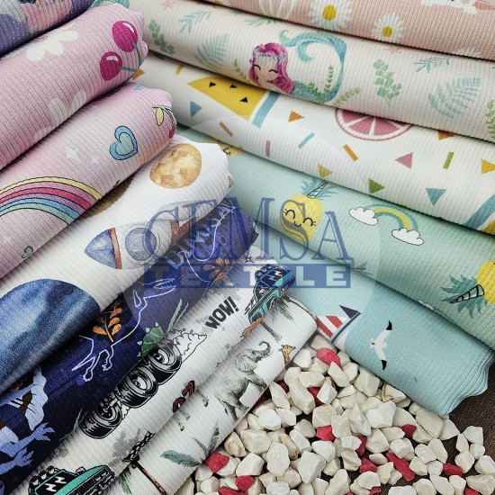 Printed 2x2 Kashkorse Fabric 94% Cot 6% Ea | Daisy Cemsa Textile