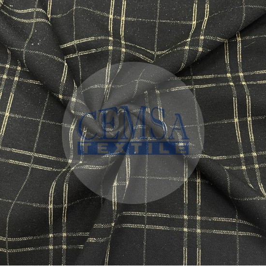 Knitted Jacquard Fabric 55% Pes 25% Vsc 15% Lurex | 5337-01A Cemsa Textile