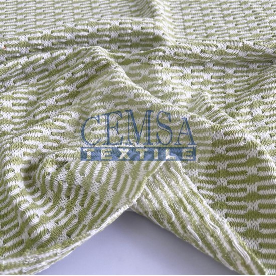 Knitted Jacquard Fabric 65% Cot 25% Pes 10% Acr | Green Cemsa Textile