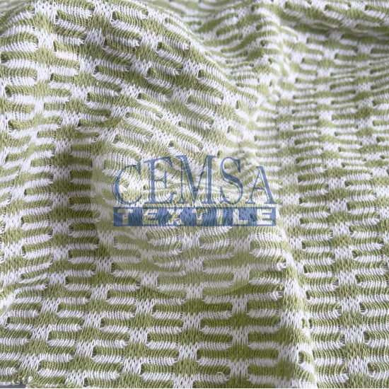 Knitted Jacquard Fabric 65% Cot 25% Pes 10% Acr | Green Cemsa Textile