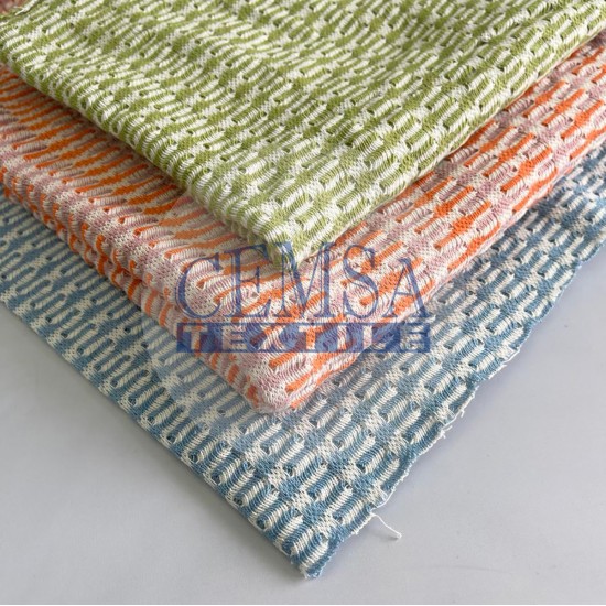 Knitted Jacquard Fabric 65% Cot 25% Pes 10% Acr | Blue