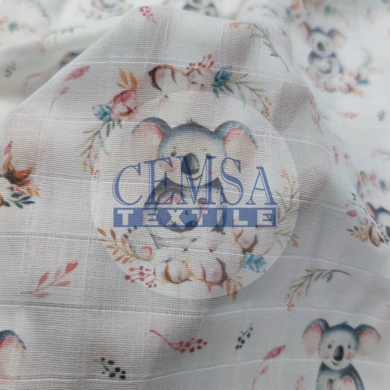 Printed Muslin | 100% Cotton | Mother Koala Cemsa Textile