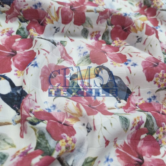 Printed Muslin | 100% Cotton | Parrot Cemsa Textile