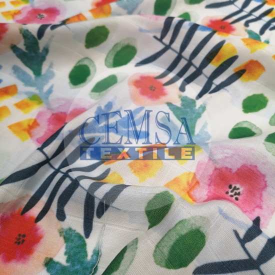 Printed Muslin | 100% Cotton | Watercolor Cemsa Textile