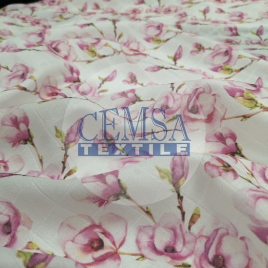 Printed Muslin | 100% Cotton | Bud Flower Cemsa Textile