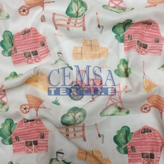 Printed Muslin | 100% Cotton | Farm Cemsa Textile