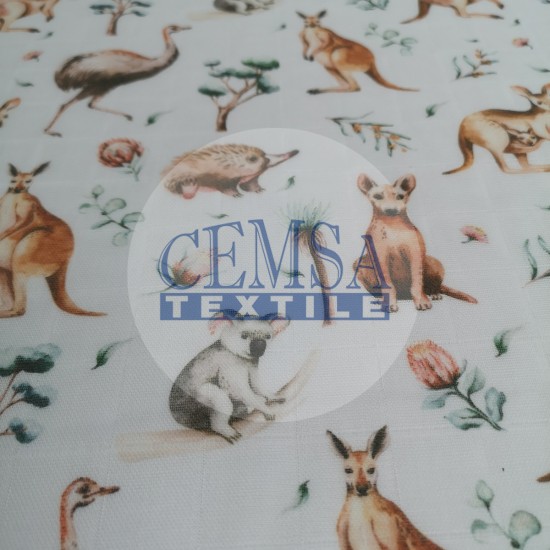 Printed Muslin | 100% Cotton | Ostrich Cemsa Textile