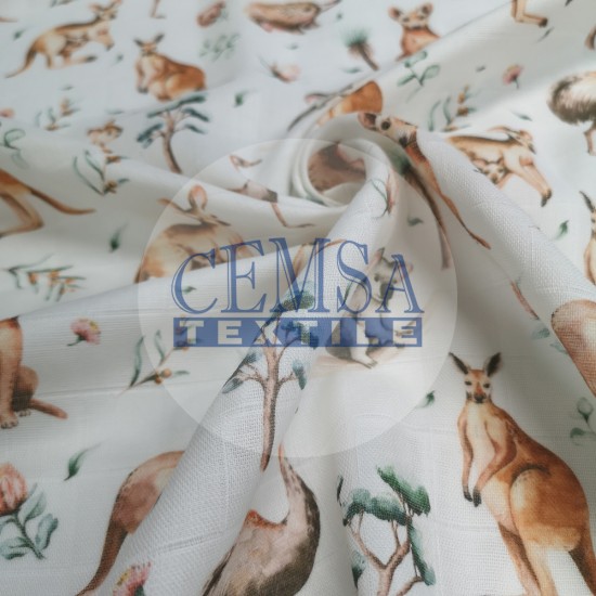 Printed Muslin | 100% Cotton | Ostrich Cemsa Textile