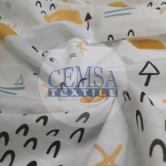 Printed Muslin | 100% Cotton | Sunset Cemsa Textile