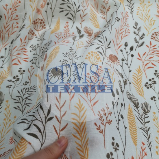 Printed Muslin | 100% Cotton | Autumn Branchs Cemsa Textile