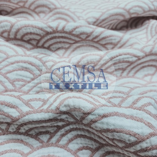 Jacquard Multi Muslin | 100% Cotton | Pink Sunrise Cemsa Textile