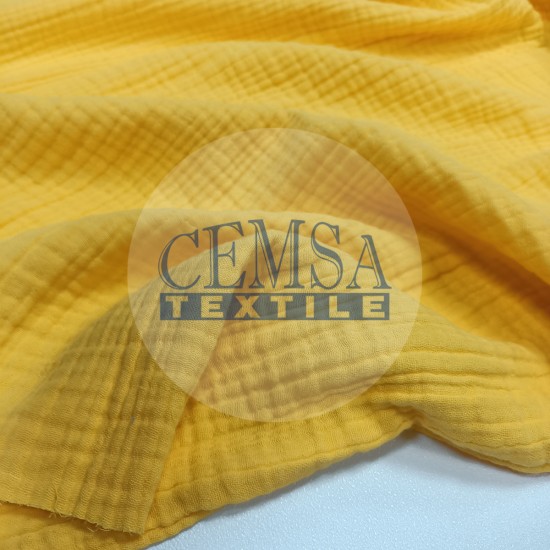 Multi Muslin | 100% Cotton | Yellow Cemsa Textile