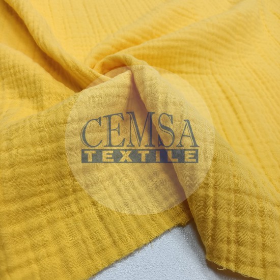 Multi Muslin | 100% Cotton | Yellow Cemsa Textile