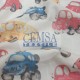 Printed Muslin | 100% Cotton | Watercolor Cars Cemsa Textile