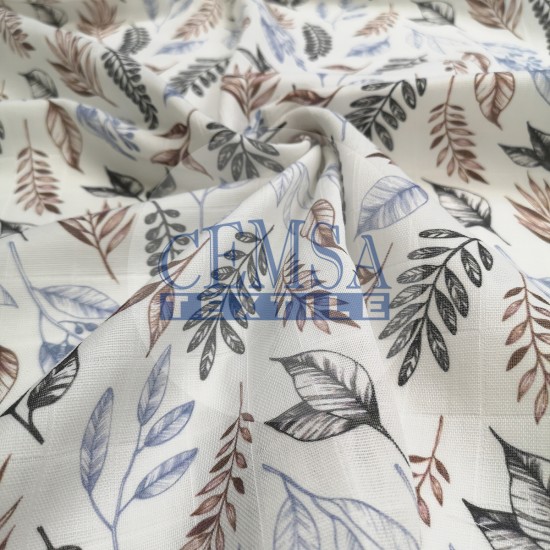 Printed Muslin | 100% Cotton | Soft Branches Cemsa Textile