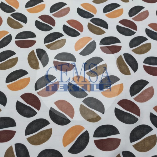 Printed Muslin | 100% Cotton | Coffee Bean Cemsa Textile