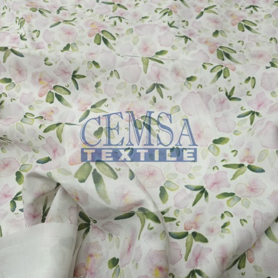 Printed Muslin | 100% Cotton | Soft Flowers Cemsa Textile