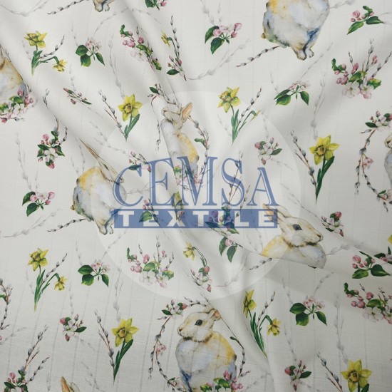 Printed Muslin | 100% Cotton | Rabbit Cemsa Textile