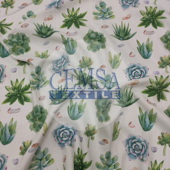 Printed Muslin | 180 cm PM_ALEOVR Printed Muslin | 100% Cotton | Aleo Vera