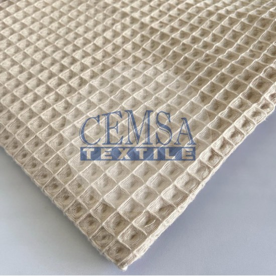 Waffle | 100% Cotton | Beige Cemsa Textile