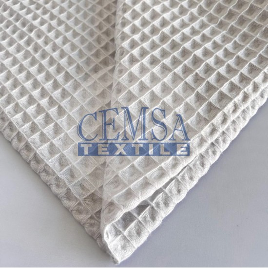 Waffle | 100% Cotton | Light Grey Cemsa Textile