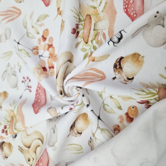 Printed Interlock 100% Cotton | Mushroom Cemsa Textile