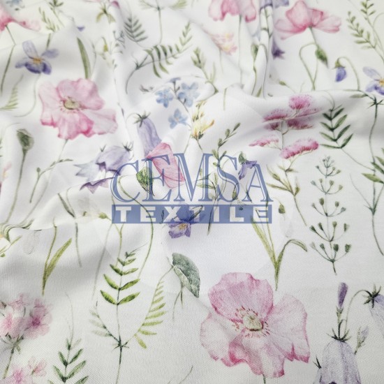 Printed Interlock 100% Cotton | Flowers