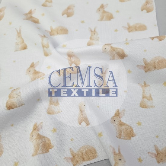 Printed Interlock 100% Cotton | Rabbit Cemsa Textile