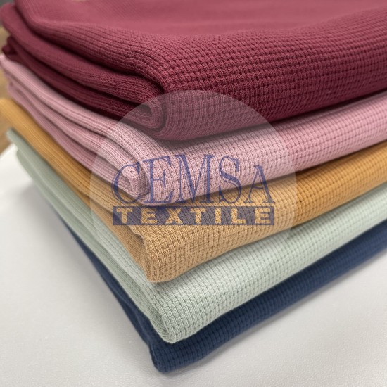 Plain Knitted Waffle 100% Cotton | Brown Cemsa Textile