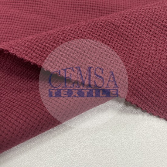 Plain Knitted Waffle 100% Cotton | Dark Red Cemsa Textile