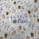 Printed Knitted Waffle Pique Fabric PW_FLP Printed Knitted Waffle 100% Cotton | Leafs & Elephant