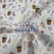 Printed Knitted Waffle Pique Fabric PW_FLP Printed Knitted Waffle 100% Cotton | Leafs & Elephant