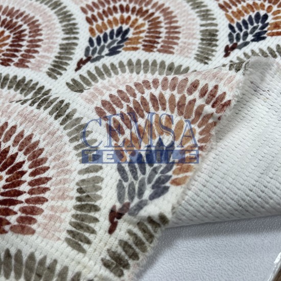 Printed Knitted Waffle 100% Cotton | Rainbow Cemsa Textile