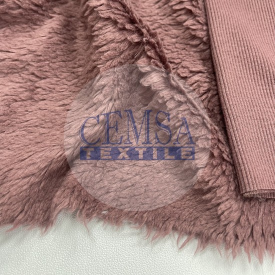 Lambskin Plush Fabric | 95% Cotton 5% Pes | Pink Cemsa Textile