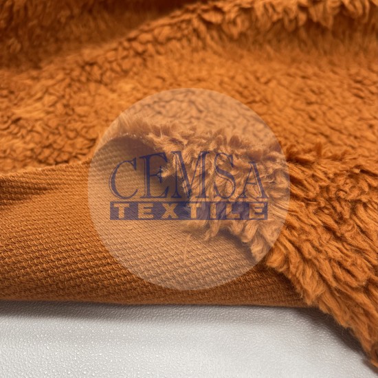 Lambskin Plush Fabric | 95% Cotton 5% Pes | Orange Cemsa Textile