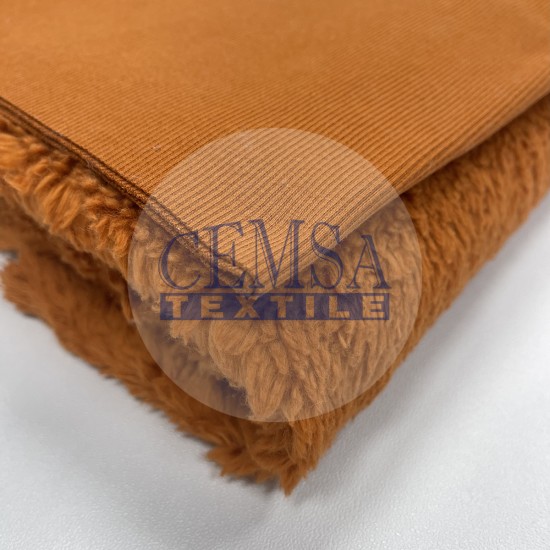 Lambskin Plush Fabric | 95% Cotton 5% Pes | Orange Cemsa Textile