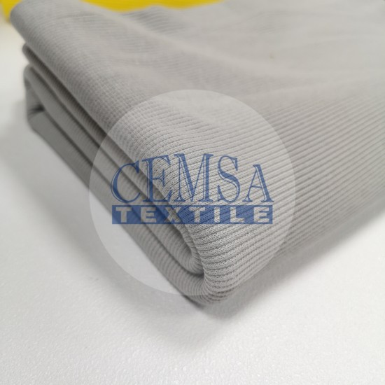 Rib Fabric | 95% Cot 5% Ea | Grey Cemsa Textile