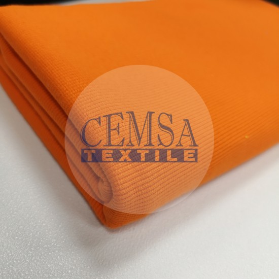 Rib Fabric | 95% Cot 5% Ea | Orange Cemsa Textile