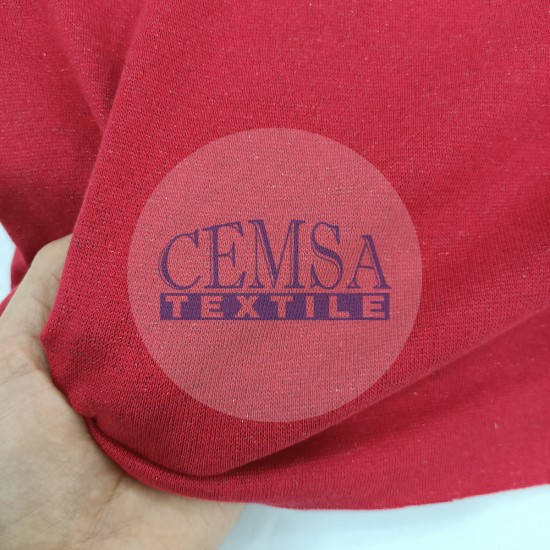 Rib Fabric | 100% Cotton |Glitter Red Cemsa Textile