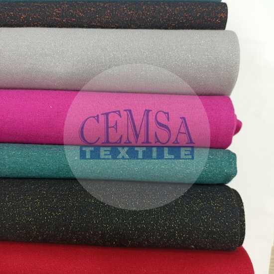 Rib Fabric | 100% Cotton |Glitter Red Cemsa Textile