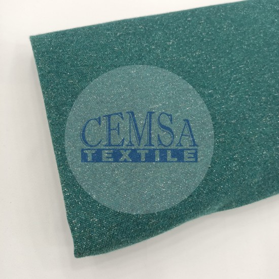 Rib Fabric | 100% Cotton | Glitter Dark Green Cemsa Textile