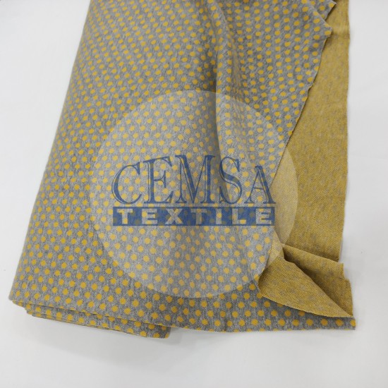 Rib Fabric | 100% Cotton | Yellow Dotted Cemsa Textile