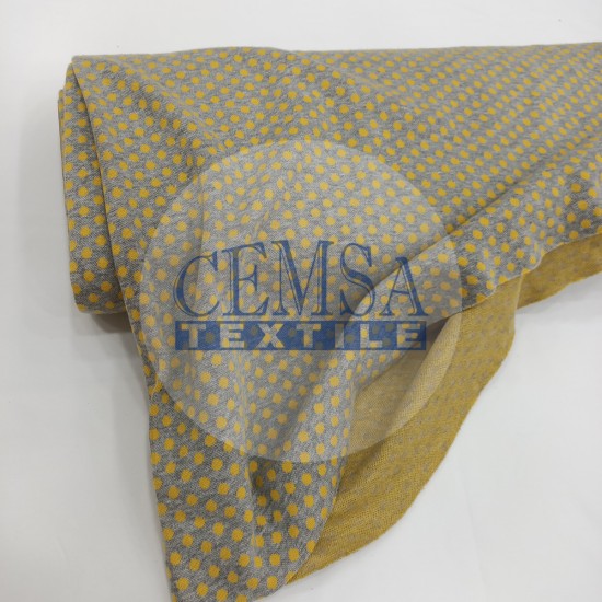 Rib Fabric | 100% Cotton | Yellow Dotted Cemsa Textile