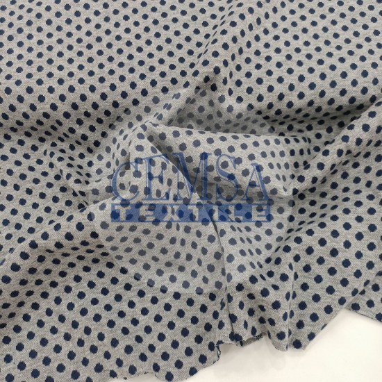 Rib Fabric | 100% Cotton | Black Dotted Cemsa Textile