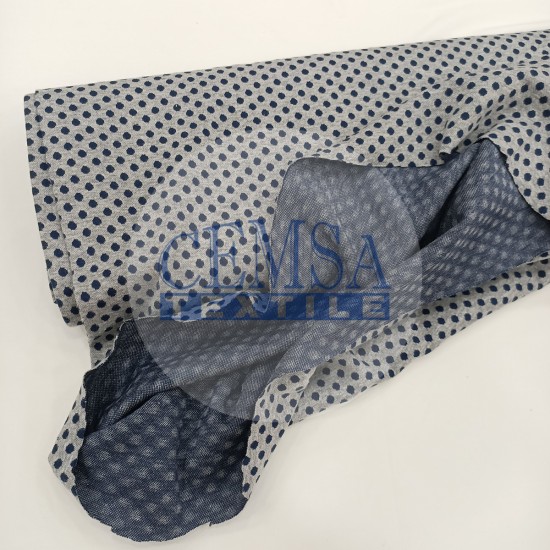 Rib Fabric | 100% Cotton | Black Dotted Cemsa Textile