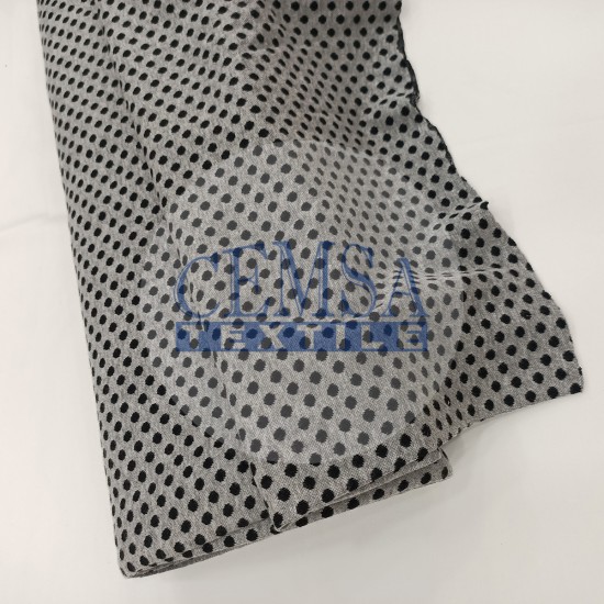 Patterned Rib RBNADNR Rib Fabric | 100% Cotton | Black Dotted