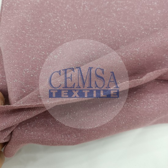 Rib Fabric | 100% Cotton | Glitter Pink Cemsa Textile