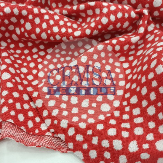 Patterned Rib RBYDKB Rib Fabric | 100% Cotton | Red Background