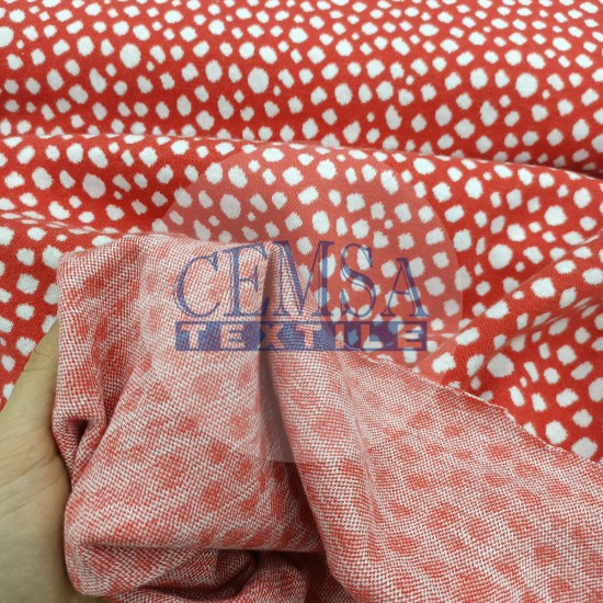 Patterned Rib RBYDKB Rib Fabric | 100% Cotton | Red Background